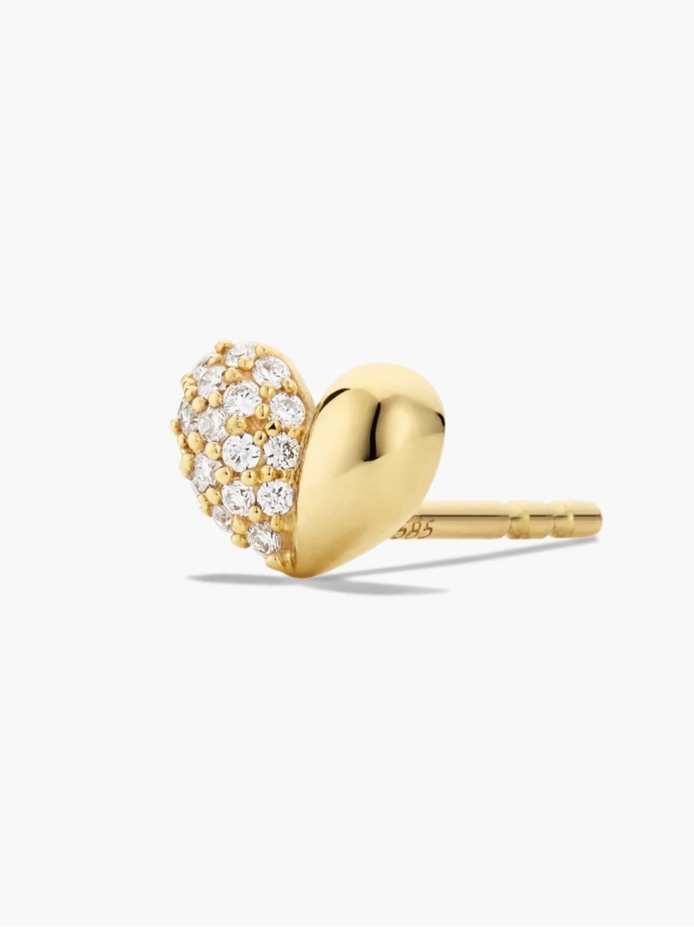 💛 {PRICE FIRM} Mejuri 14k Gold Pave Heart Stud Earrings - Picture 3 of 11